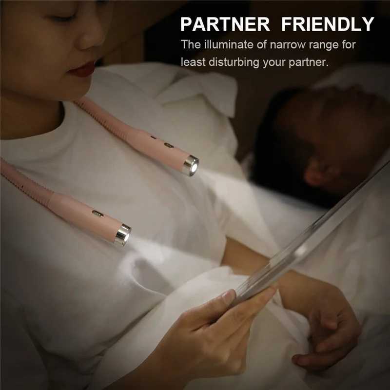 Led Rechargeable Neck Light 3 Modes Hug Reading Lamp Portable Book Light Novelty Flashlight Book Lamp Night Light Neck Light M251120