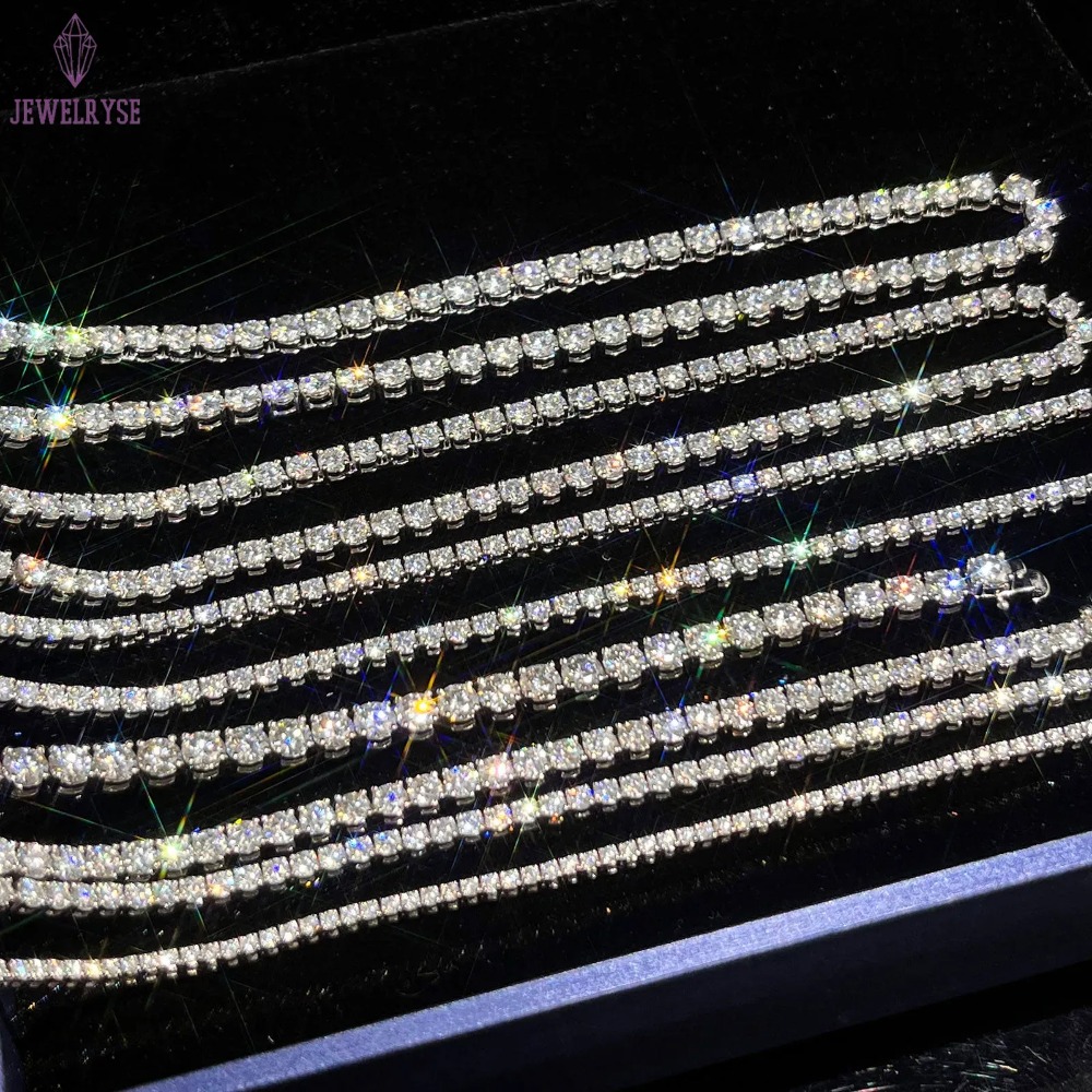 moissanite bracelet necklace tennis chain Hip Hop necklace fashion Jewelry Pass Diamond Tester 4mm -5mm vvs moissanite iced out cuban chain for men wo