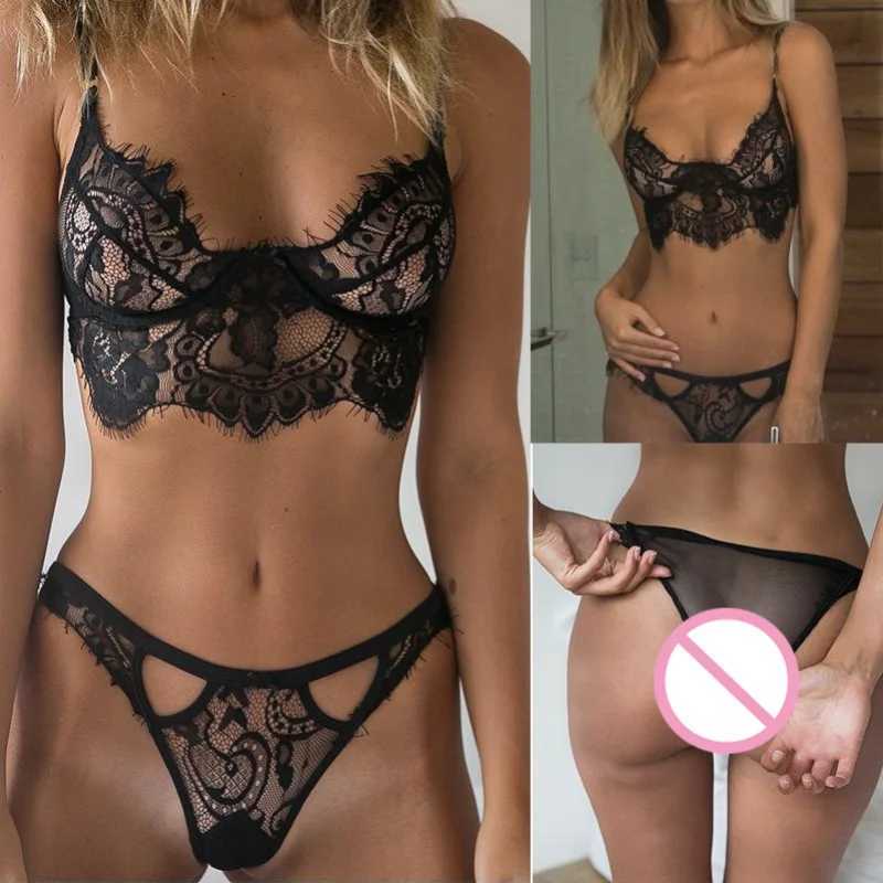 Womens sexy lace lingerie set transparent hollow bra set sexy Langerie Babydoll womens bikini underwear set sexy lingerie setXJ250420