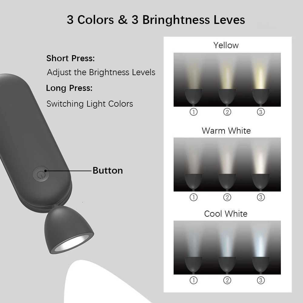 Neck Reading Lamp Book 360 Flexible Bendable Arms Neck Lights Perfect for Bedroom Reading Knitting Camping Repairing M251120