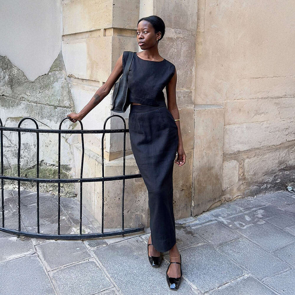 hoodie Women's Wear Cotton Linen Vest Half Spring And Summer New Skirt INS Casual Set For Women jacket