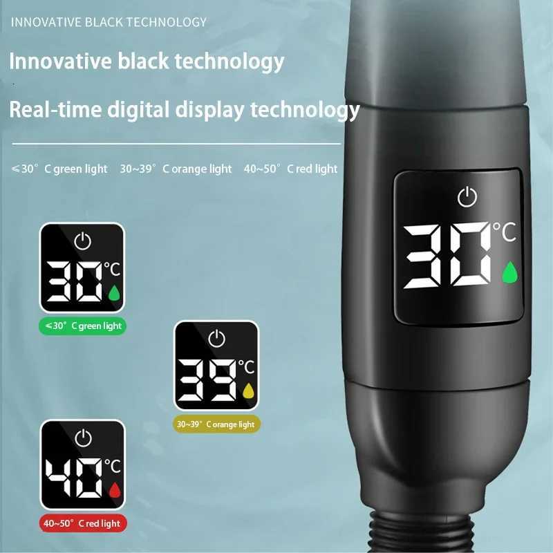 5-Speed High-Pressure Shower Head Water Temperature Turbocharged Shower Head Intelligent With LED Smart temperature Display NewM251120