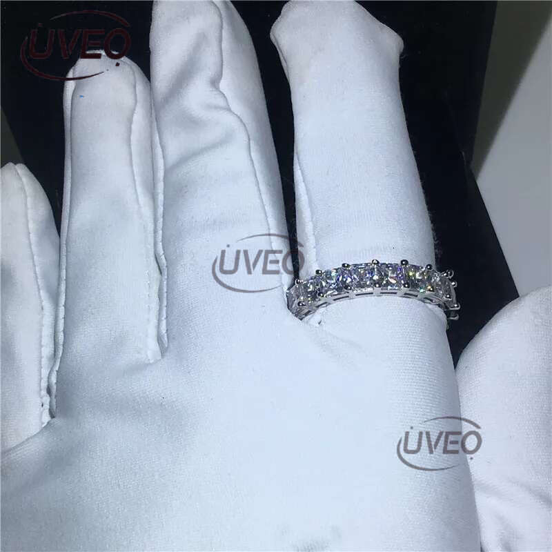 Choucong Top Selg Never Fade Sparkg Jewelry Sterg Sier Princess Cut White Topaz CZ Dia Promise Wedding Bridal Ring Gift