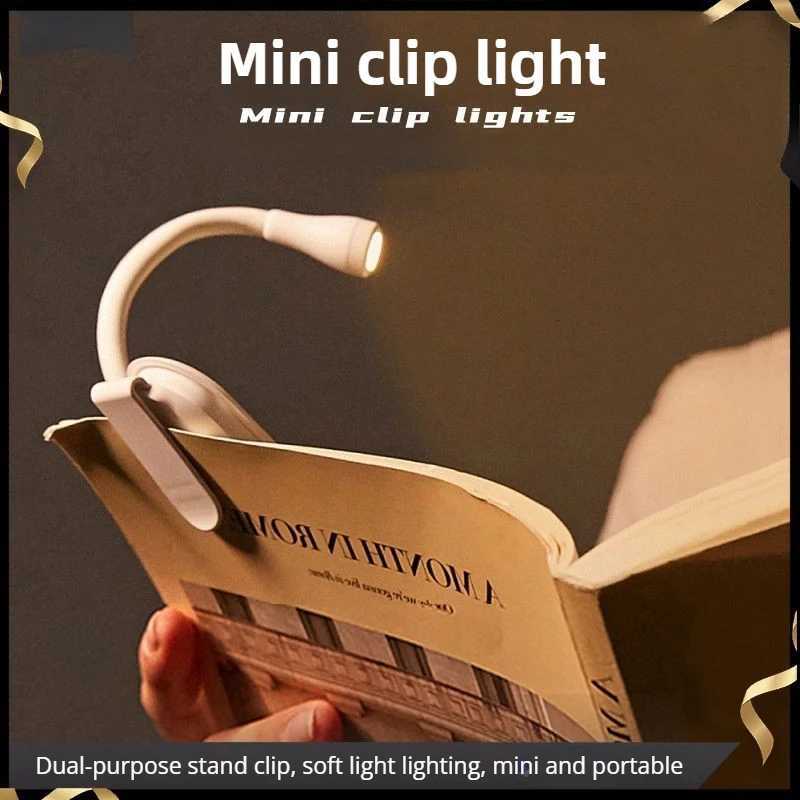 USB LED Book Reading Lamp Rechargeable Lamp 3 Color Mini Eye Protection Adjustable Clip 360 Flip Study Light For Travel Bedroom M251120