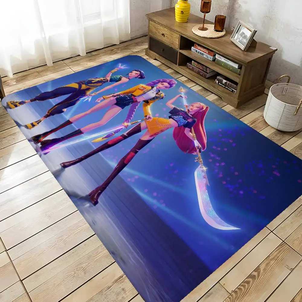 Kpop D-demon Hunters Room Mats Anti-slip Absorb Water Long Strip luxury Cushion Bedroon Mat Household CarpetsM251120
