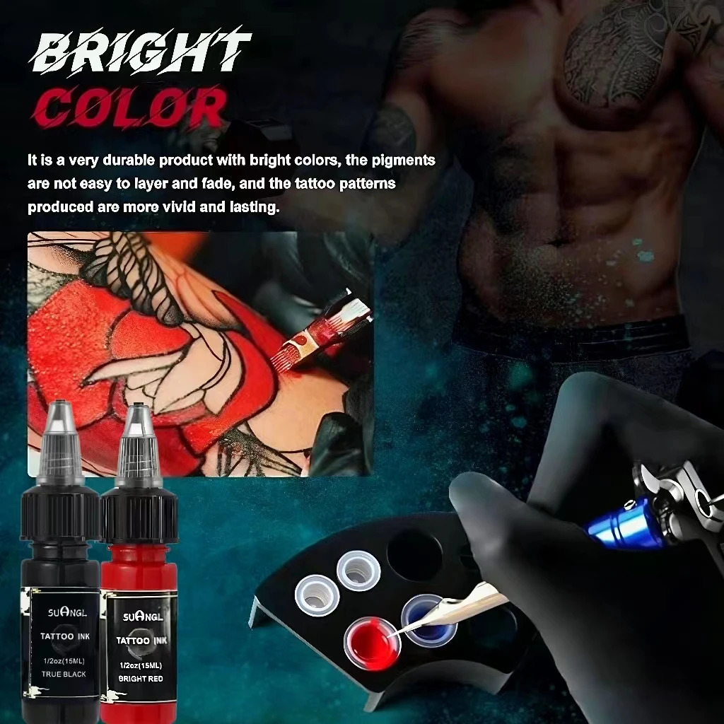 7/14 color SUANGL-tattoo ink set 0.5oz 15ml professional tattoo ink suitable for professional tattoo artists and artists 250422