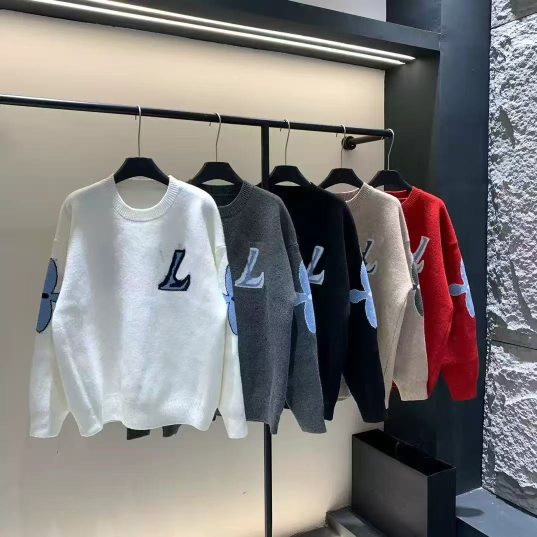 25 Top Men Lvs sweater Top designer Luxury Casual Loose pull Alphabet Print For Street Mens and Women Sweaters O Neck Long Sleeve Jumper uj21