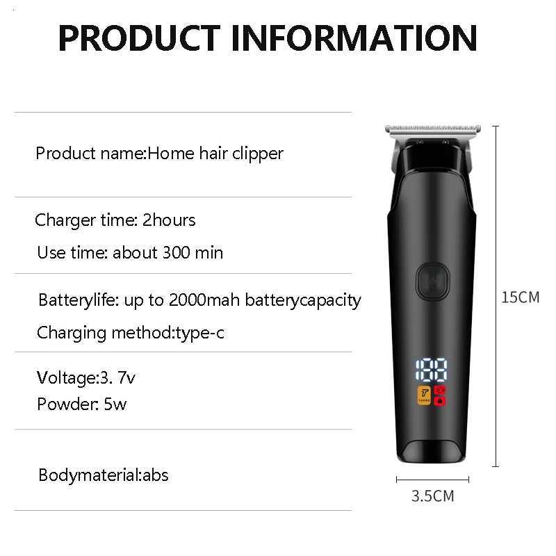 Electric Hair Clipper Professional Cordless Usb Rechargeable Hair Clippers With Light electric hair clipperT251120