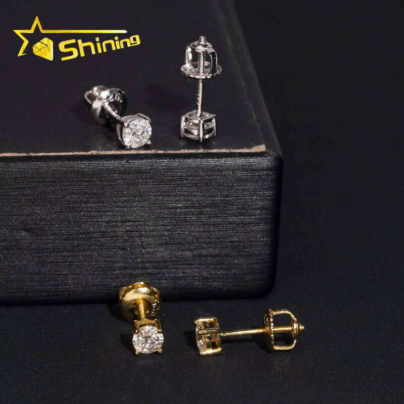 Loose Jewelry Pure Sier Round Cut 3mm Earrings Small Studs Making Vvs Miossanite Iced