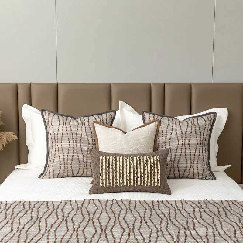 Pillow Case Luxury Lifestyle Boutique Lumbar Cushion Cover Curated Brown Coffee Cotton And Linen case For Office Villa Hotel Home C251120