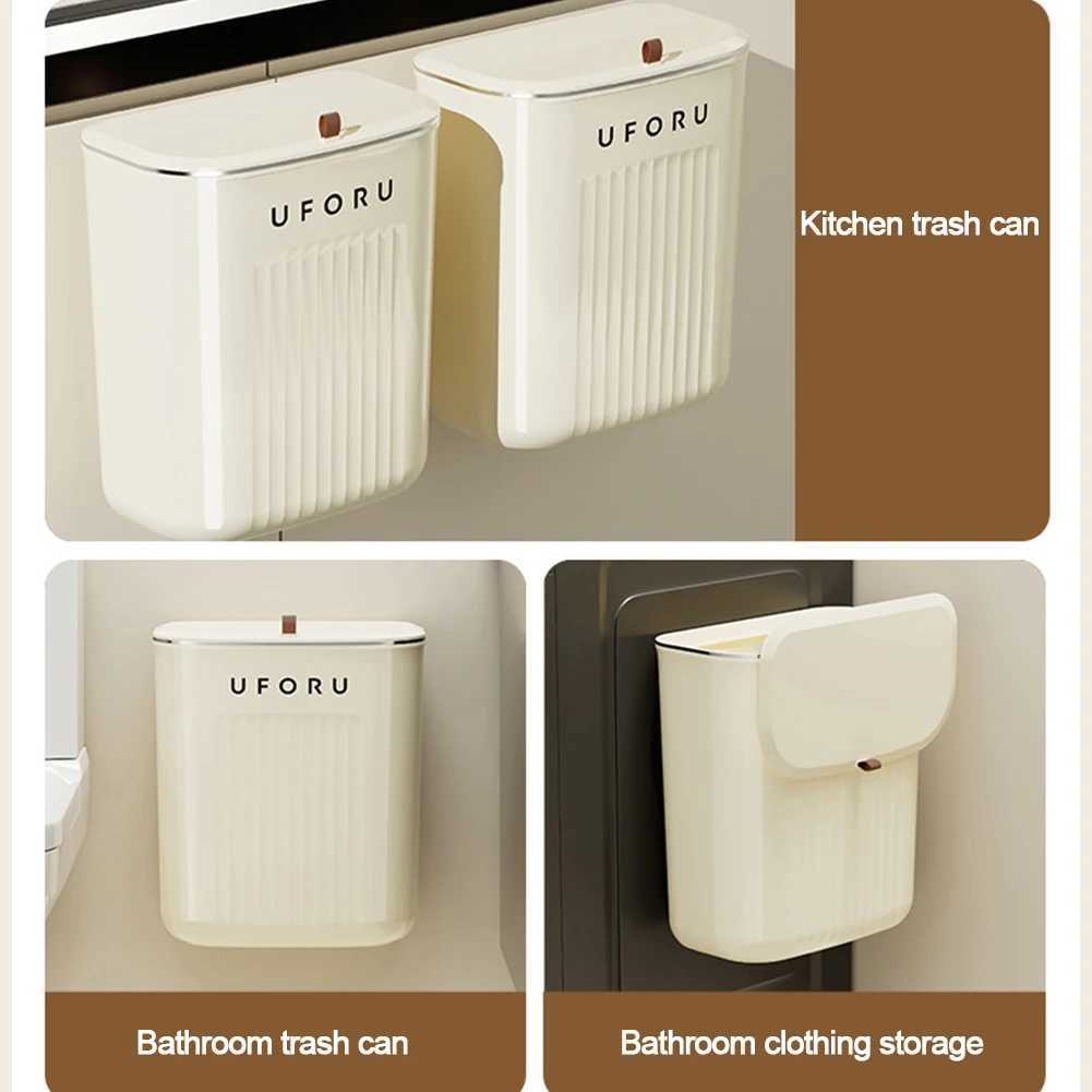 Hanging Trash Can Kitchen Cabinet Garbage Cans With Lid for Bathroom Kitchen Accessories for Office Living Room Undersink C251120