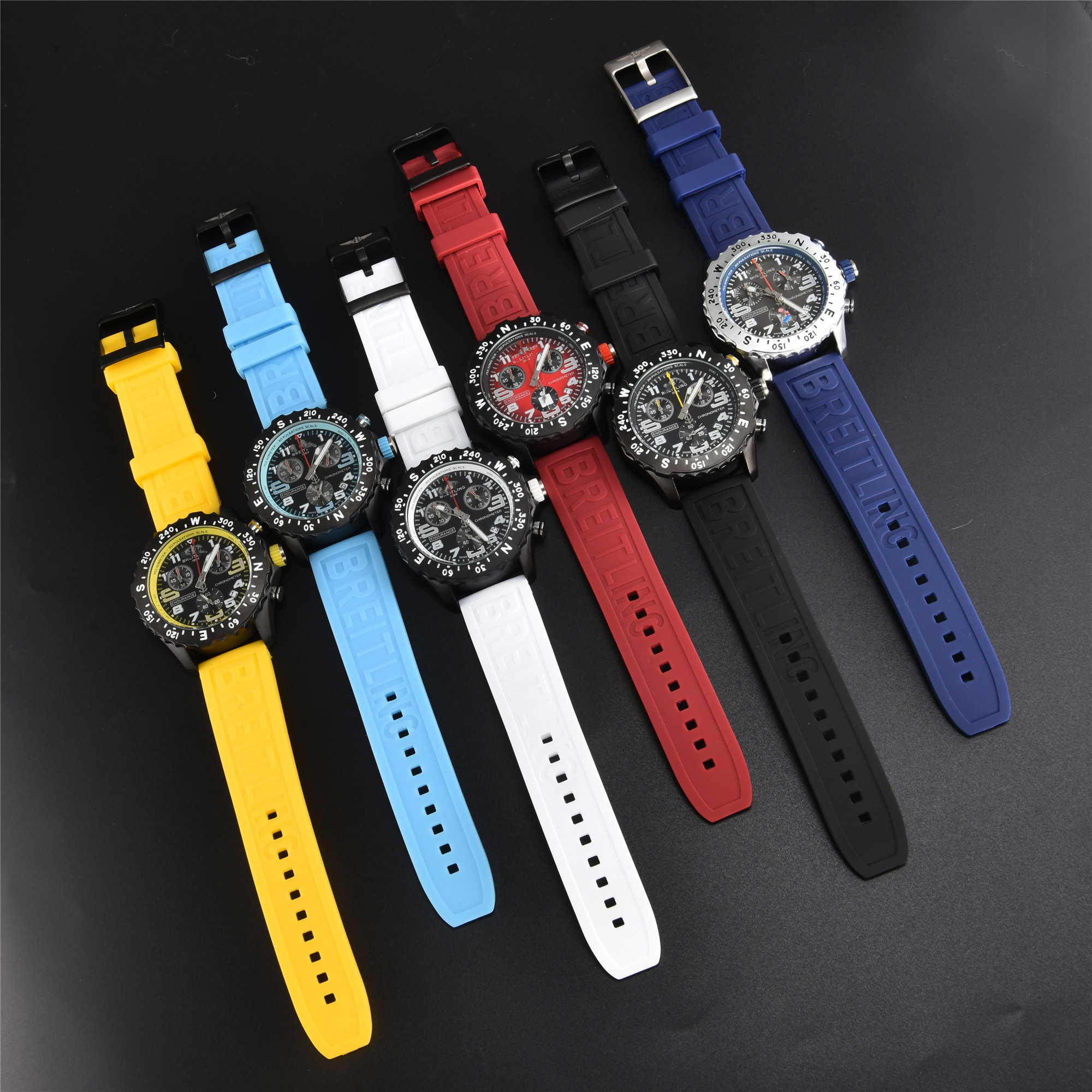1884 Men Watches 2025 Blue Rubber Strap VK Battery Chronograph Quartz Movement Wristwatches mens Luxusuhr Luminous Hanbelson watches