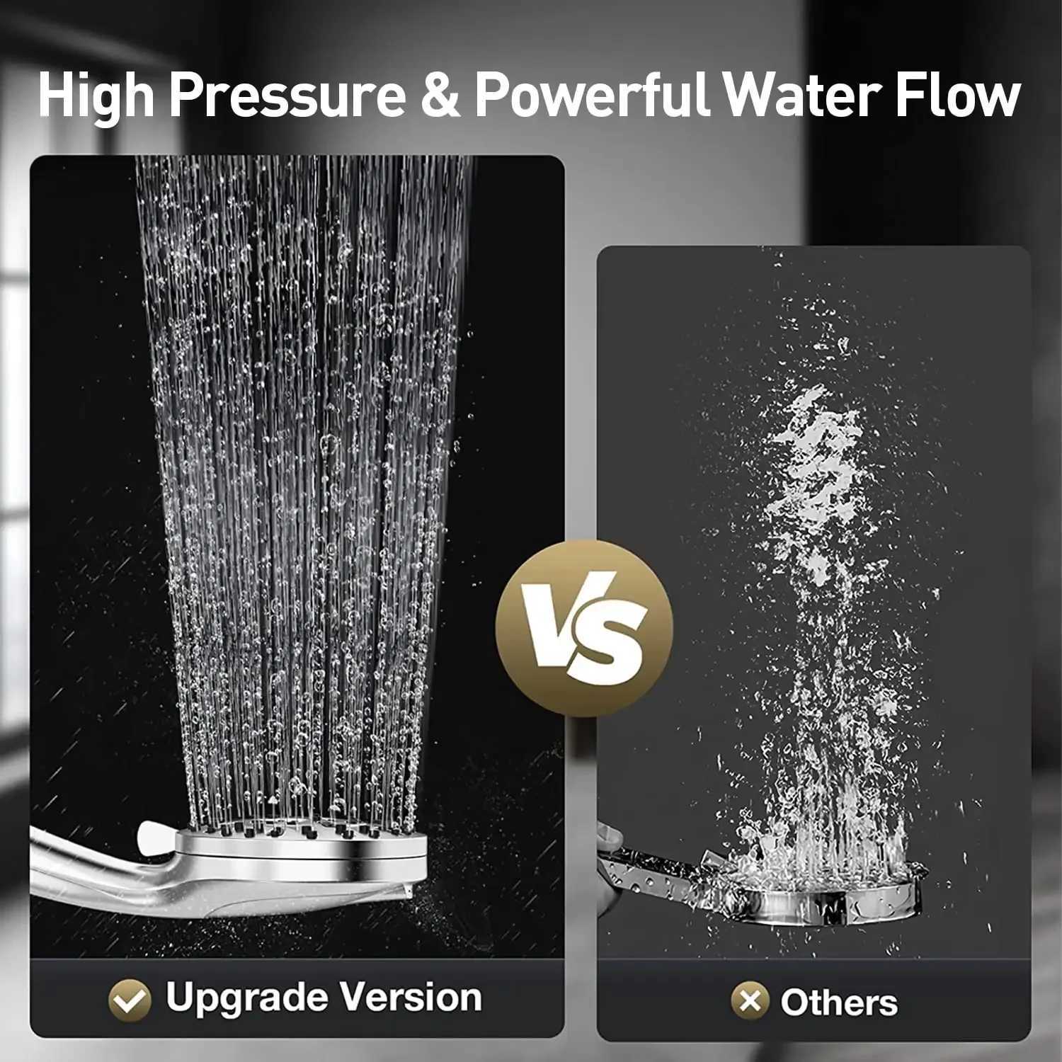 SZRSTH Shower Head with Handheld High Pressure 10 Modes with 59 Stainless Steel Hose Adjustable HolderM251120