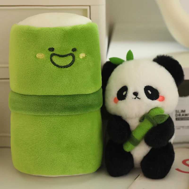 Cute 10cm Bamboo Panda Plush Toy Small Pendant Stuffed Animals Soft Doll Fluffy Panda Bag Decoration Birthday Gift G251120