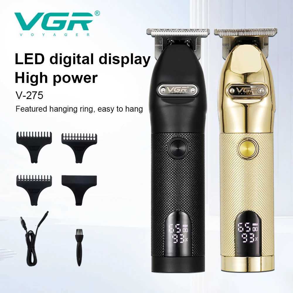 VGR 275 Electric Hair Clipper Professional Personal Care Barber Hair Trimmer Men Shaver LCD Rechargeable Metal Hair ClippersT251120
