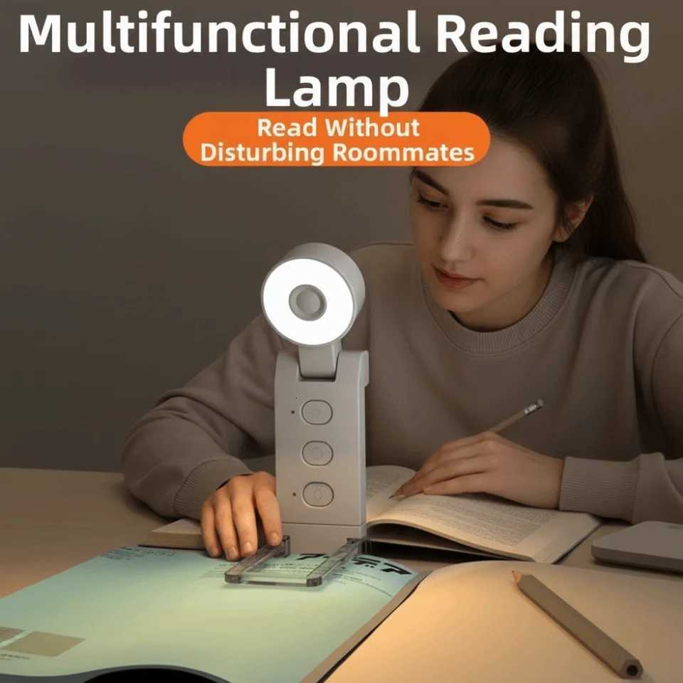 5 Colors LED Book Lights 6 Levels Brightness Clip-on/Stand Reading Lamp Dimmable USB Rechargeable Night Light Night Use M251120