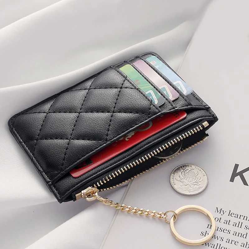 Quilted Minimalist Ring Mini Wallet - ID Bag with Multiple Card Slots and ID Holder Zipped Coin Purse Faux Leather-tan carterasW251120