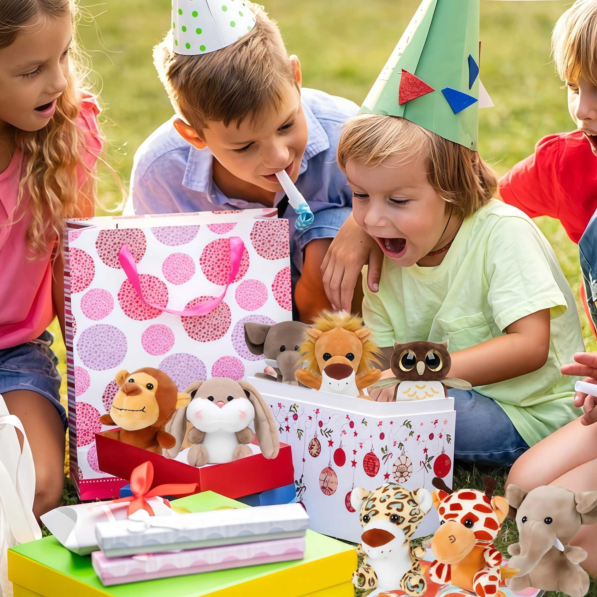 12-36 PCS Small Safari Stuffed Animals Bulk 12cm Jungle Animal Mini Plush Toys for Classroom Prizes Party Favors Birthday Gifts G251120