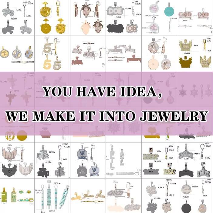 Customized Pendant Hamsa Hand 925 Sterling Silver Hiphop Vvs Baguette Diamond Iced Out Moissanite Pendant