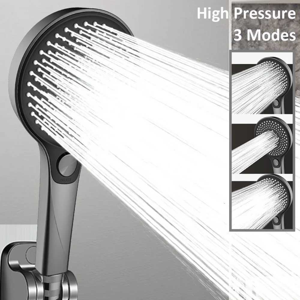 135mm High Pressure Bathroom Shower Head Black Silver 3 Modes Adjustable Spa Spray Nozzles Massage Rainfall Handheld Shower HeadM251120