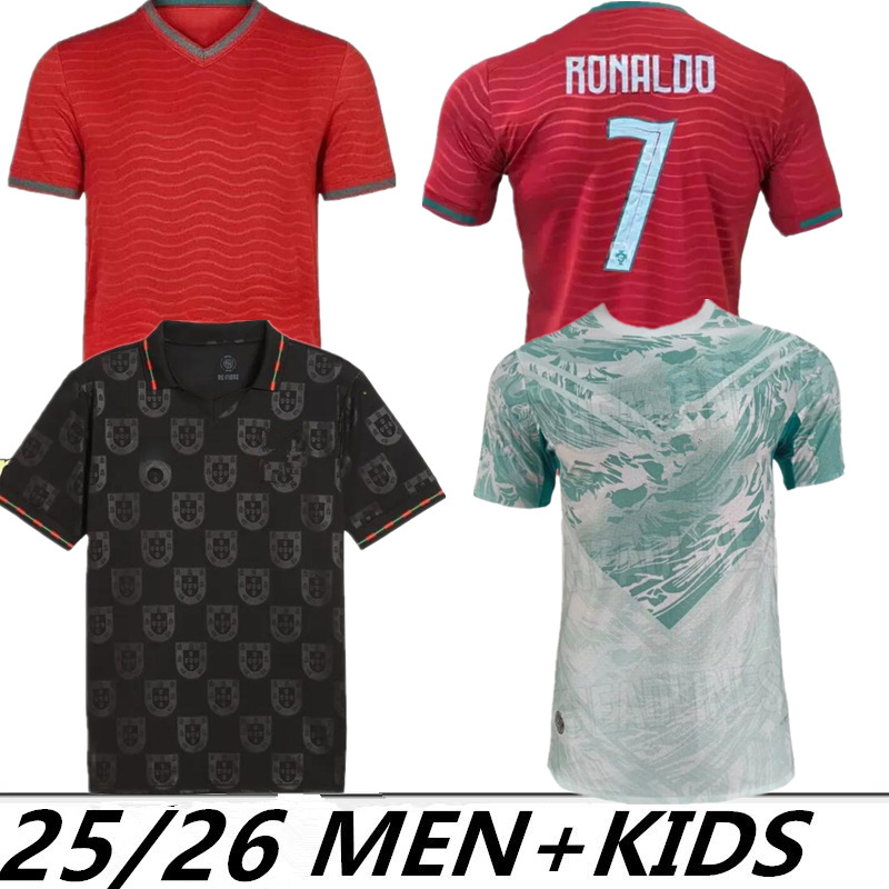 2025 Portugal Jerseys 2026 RoNalDo Retro Long Sleeves Portuguese Jerseys JOAO FELIX RUBEN NEVES DIOGO PORTUGIESER Portugal football shirt Team Men Kids kit