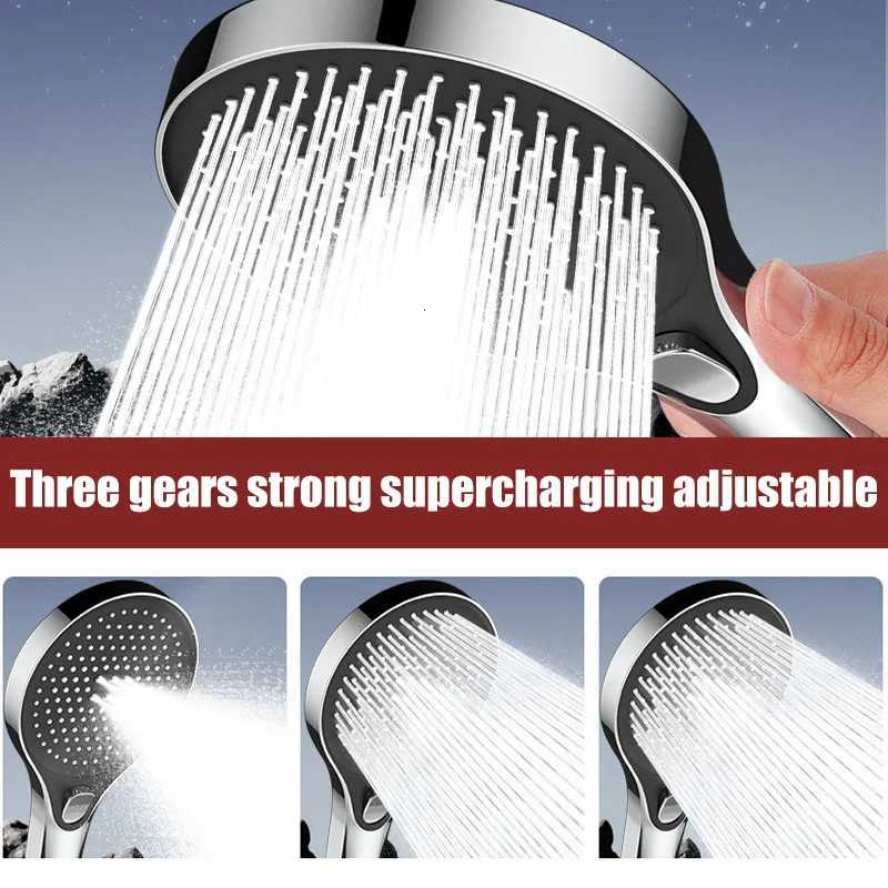 Showerhead 3 modes shower for bathroom items large panel accessories knobs showers replete portable heads parts fixture homeM251120