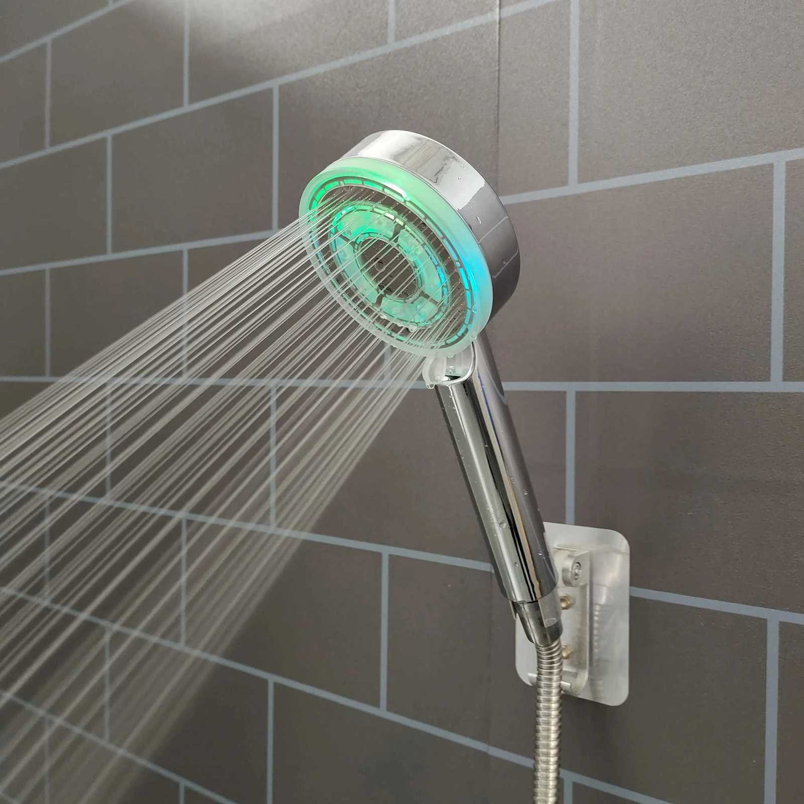 Temperature Control Colorful Shower Head 5 Modes Adjustable LED Spray Nozzle 3/7 Color Change High Pressure Large Flow ShowerM251120