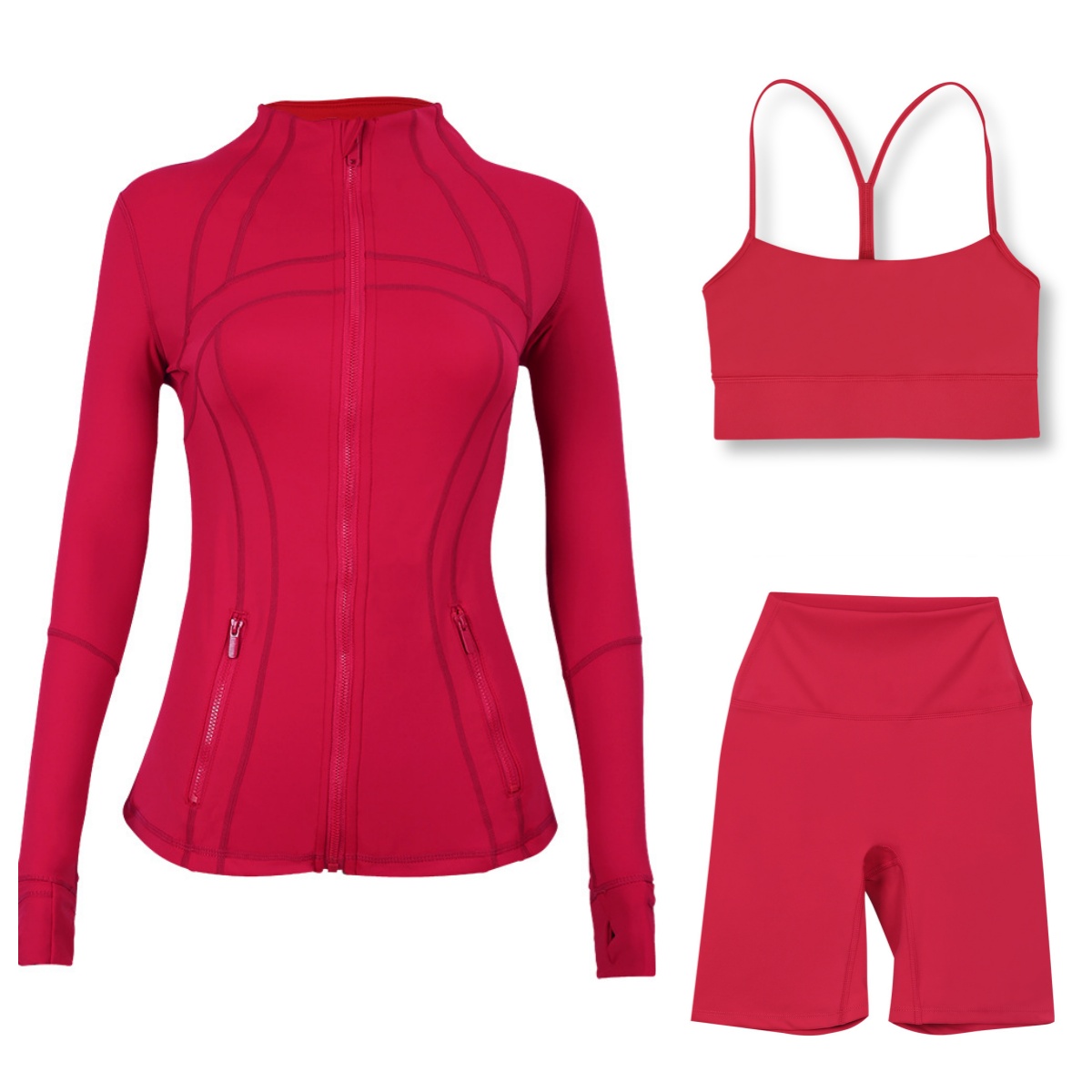 womens designer yoga standup jacket yshaped ushaped vest fifth pants threepiece tight elastic quickdrying sports and fiess set sizes 212
