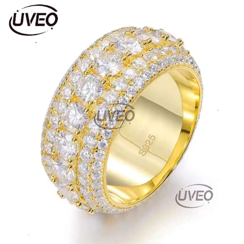 mens platinum plated vvs1 moissanite wedding designer jewelry pass dia tester hip hop rings fashion couple ring for men and women