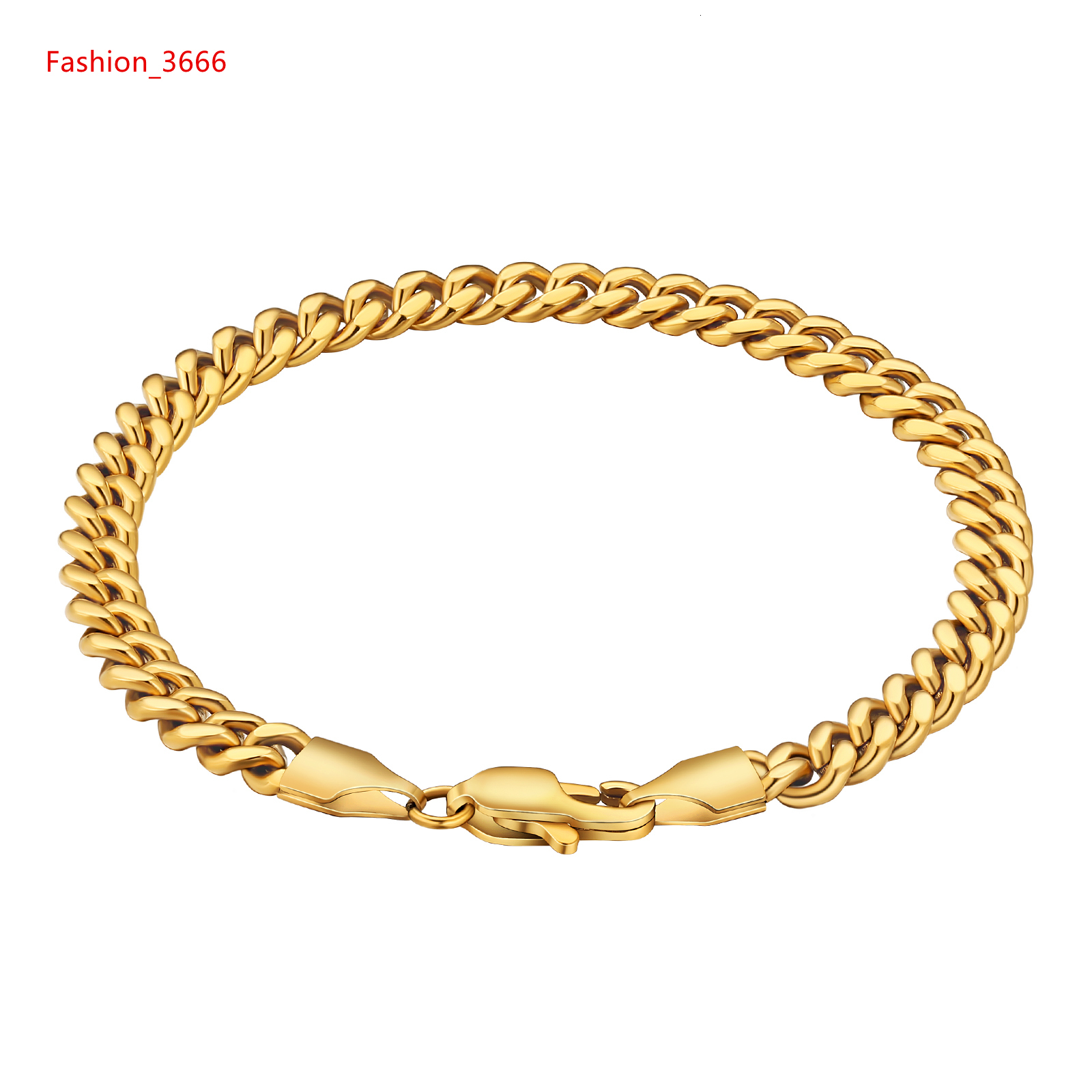 18K Real Gold Plated Figaro Bracelet Rope Chain Sturdy Stainless Steel Curb Miami Cuban Link Chain Bracelet for Men Women