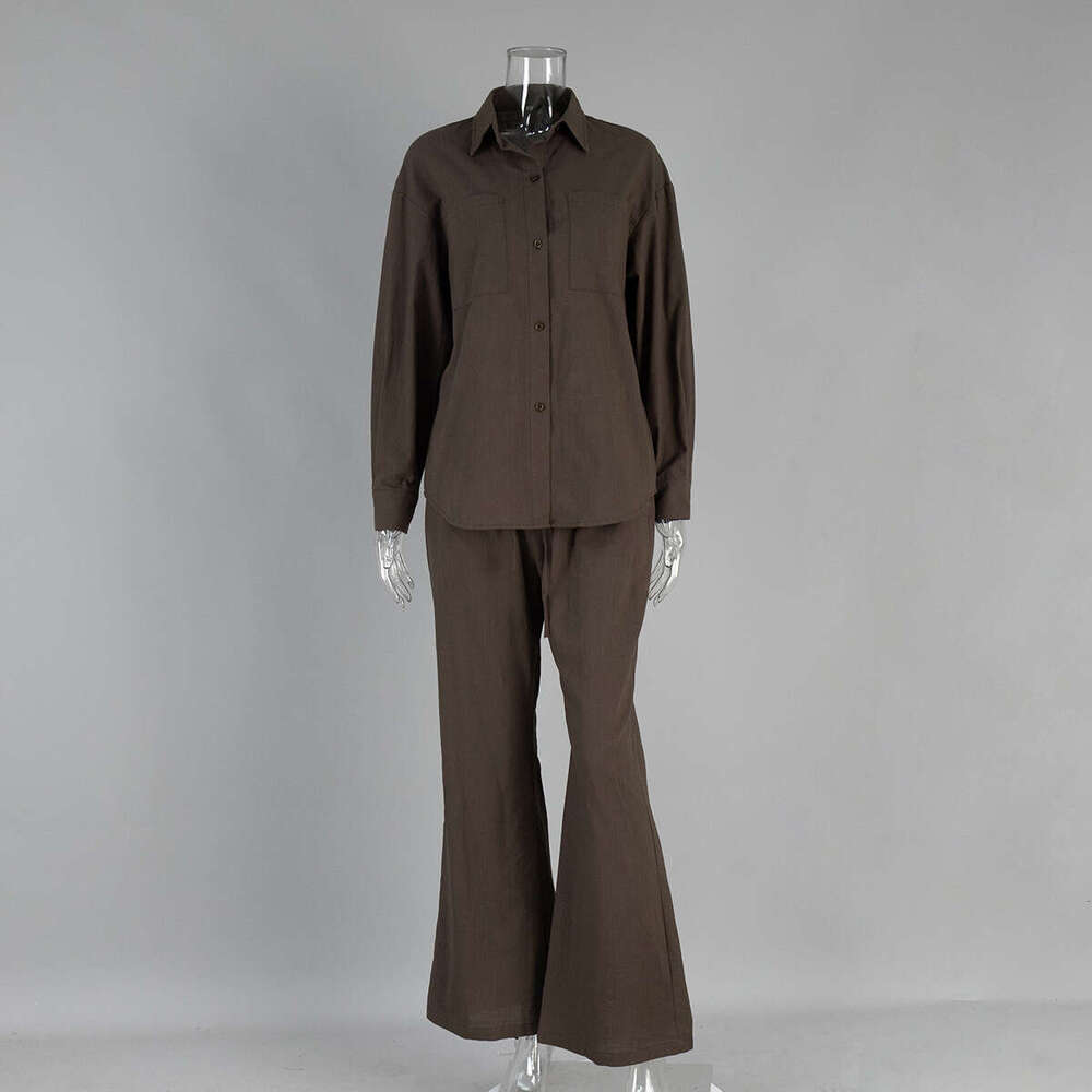 hoodie Women's Wear Cotton Sleeved Shirt Wide Leg Summer New Color Long Pants Casual Set jacket