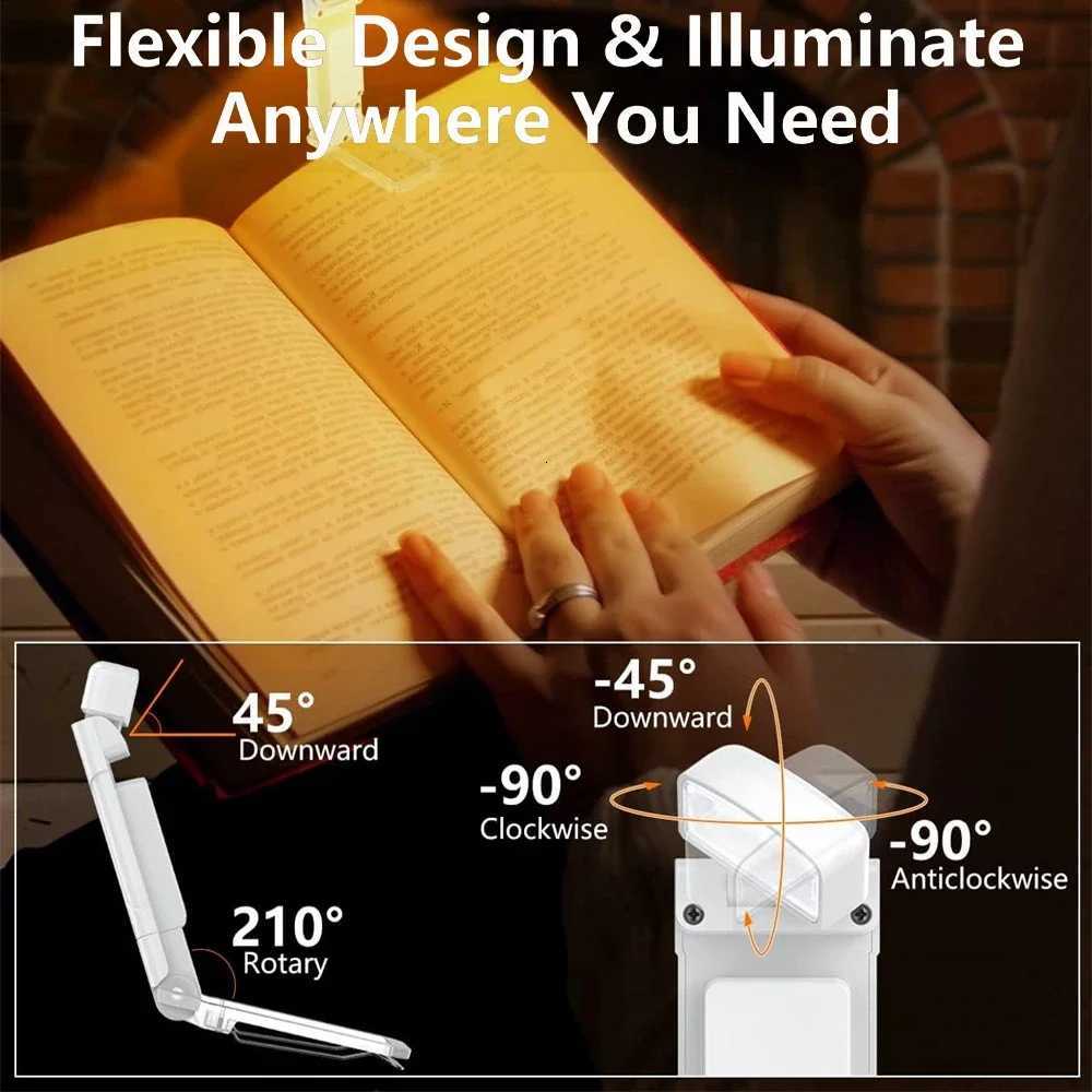 USB Rechargeable Book Light Portable LED Reading Lamp Clip On Bookmark Light for Bedside Desk Night Reading M251120