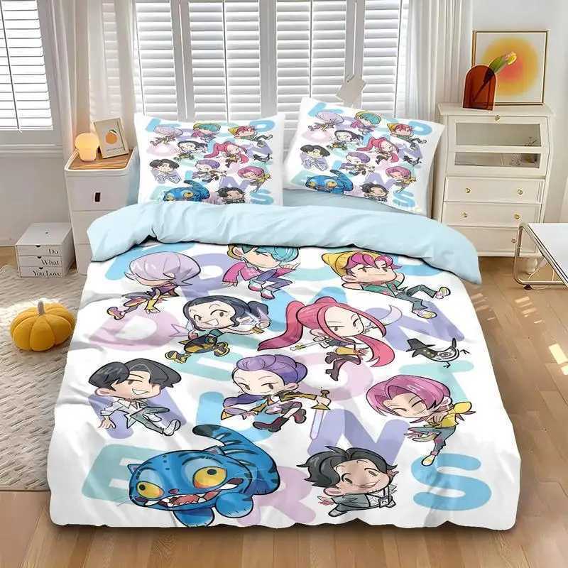 KPop D-Demon Hunters Bedding Set Single Halloween Costume Bedding Set - 2-3 Piece Comforter Quilt Duvet Cover Case Sets W251120