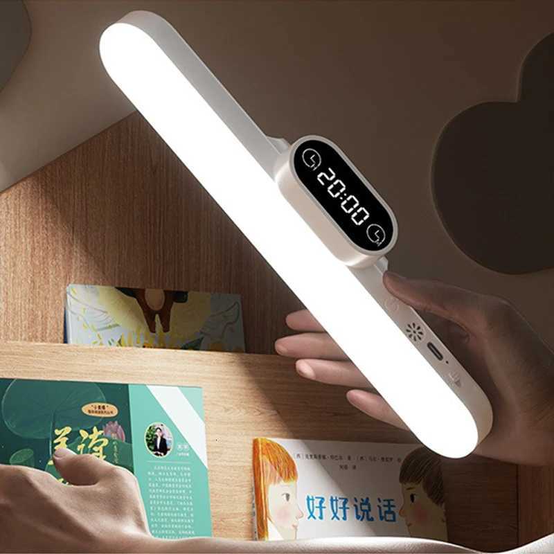 Desk Lamp Hanging Magnetic Clock Table Lamp LED USB Rechargeable Stepless Dimming Cabinet Closet Wardrobe Night Light M251120