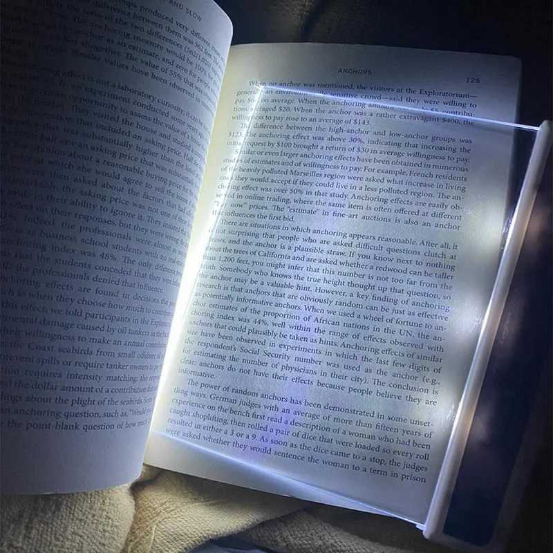 1 PCS LED Book Light For Reading Flat Panel Eye Caring Bookmark Lamp Portable Night Light For Study In Bed Car Travel Camping M251120