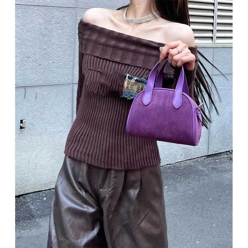 Wens Vintage Bost Bag Solid Suede Casual Handbags Large Capcity Casual Cmute Shoder Pack Fi Crossbody Bags Y251120