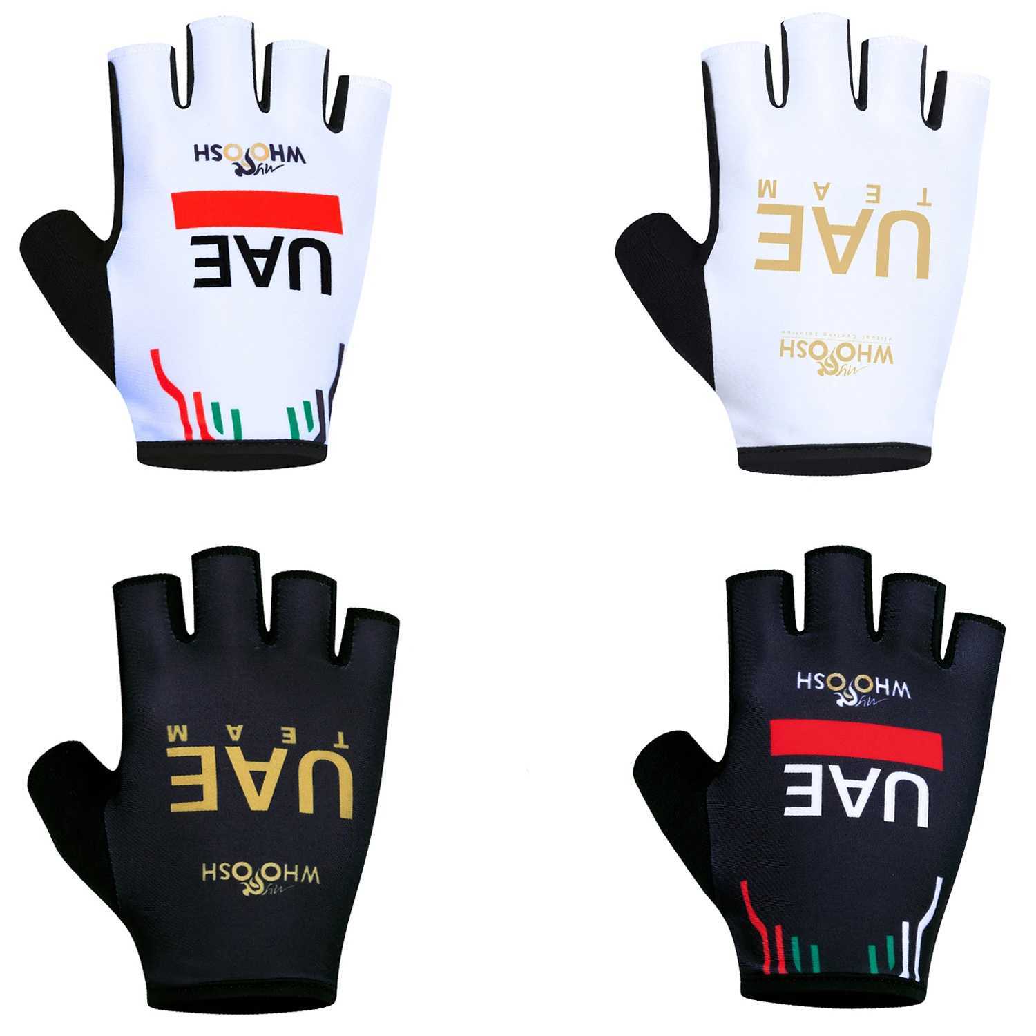 New 2025 Bicycle Gloves UAE Team Mens Half Finger Mat MTB Road Bike Gloves Running Fitness Cycling Sport Gloves Y250419