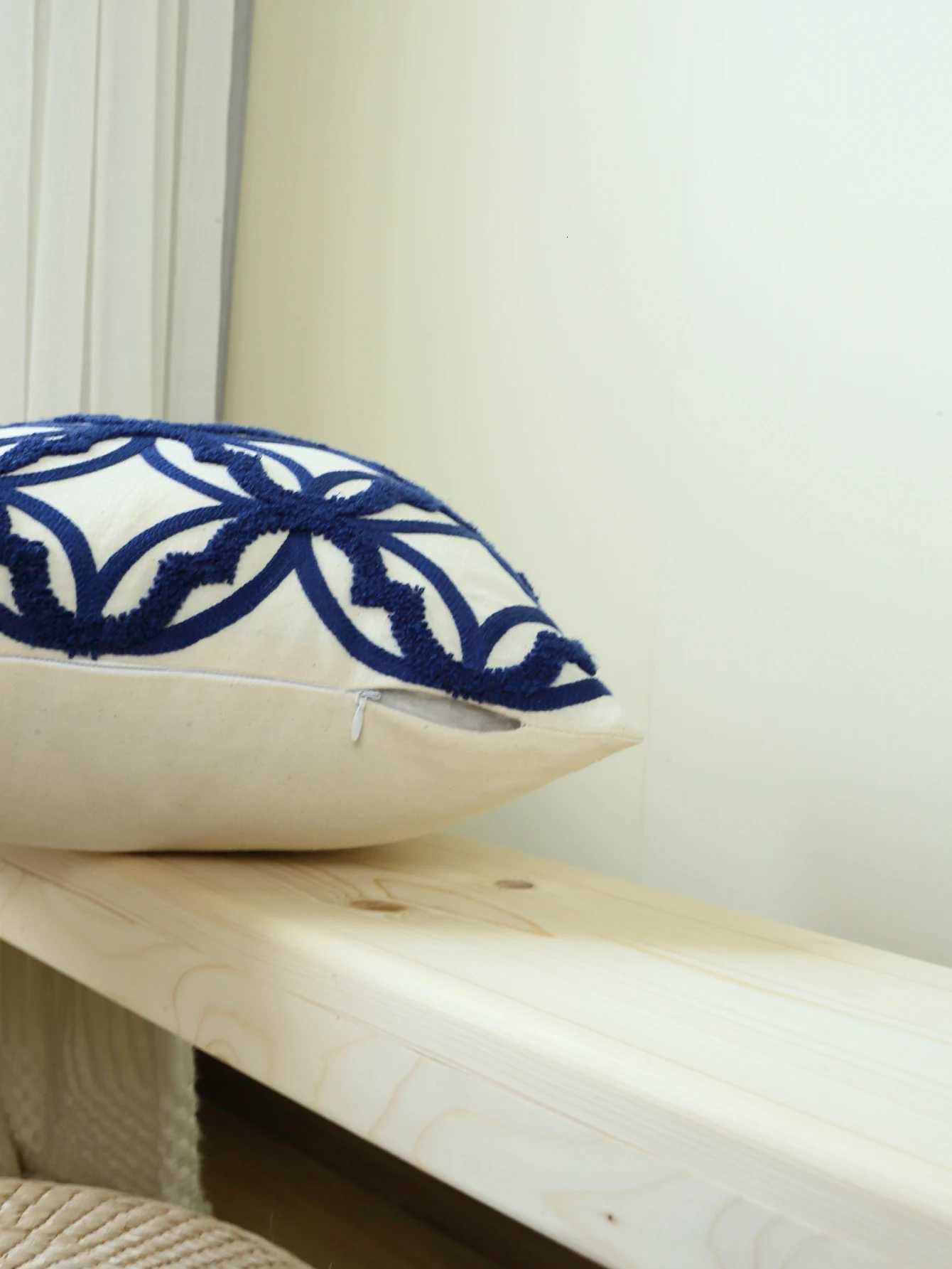 Pillow Case 1pc Solid color geometric cover cushion cover three-dimensional cushion cover embroidery headboard sofa cover C251120