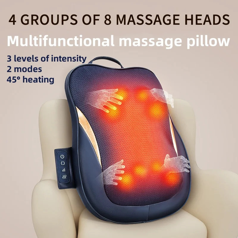 Jinkairui Back Waist Cervical Massager Waist Neck Dual-purpose multifunctional Massage Cushion Massager Pillow 250414