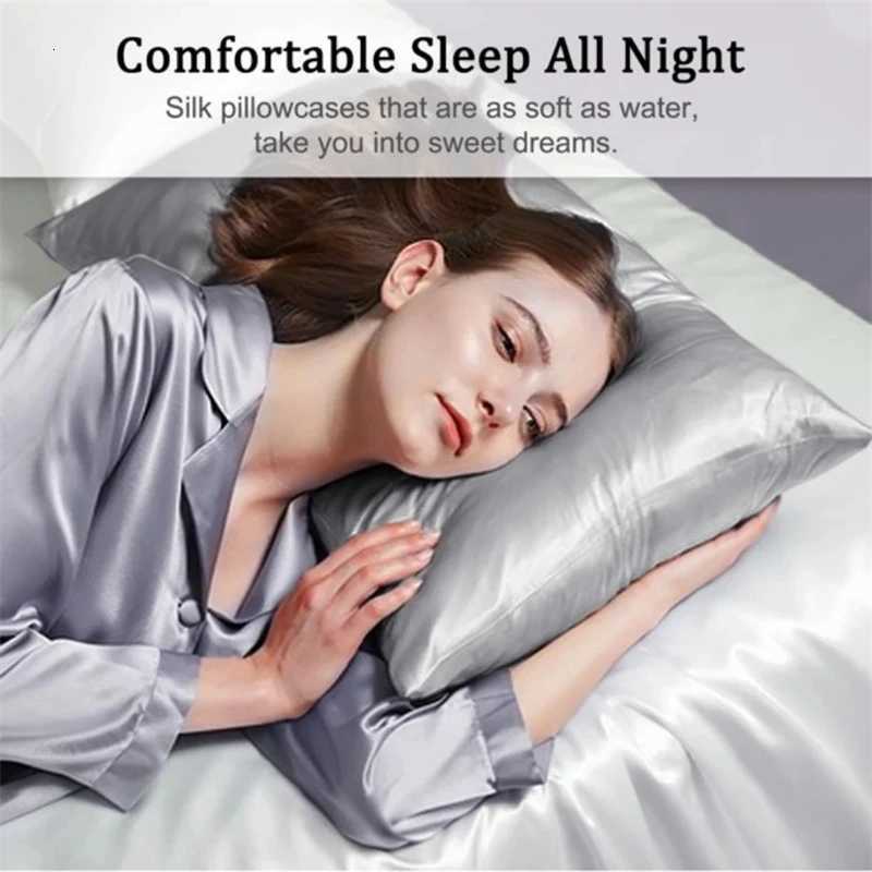 Pillow Case Mulberry Silk case Bed Covers White Black Gray Champagne Gold Luxury Cases Home Bedding Standard Queen Size C251120