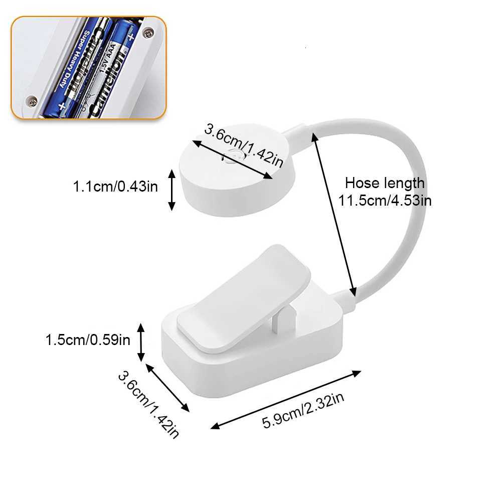 Eye Protection LED Book Light Clip-On Desk Lights Flexible Reading Lamp Adjustable Battery Powered For Bedroom Studying Lighting M251120