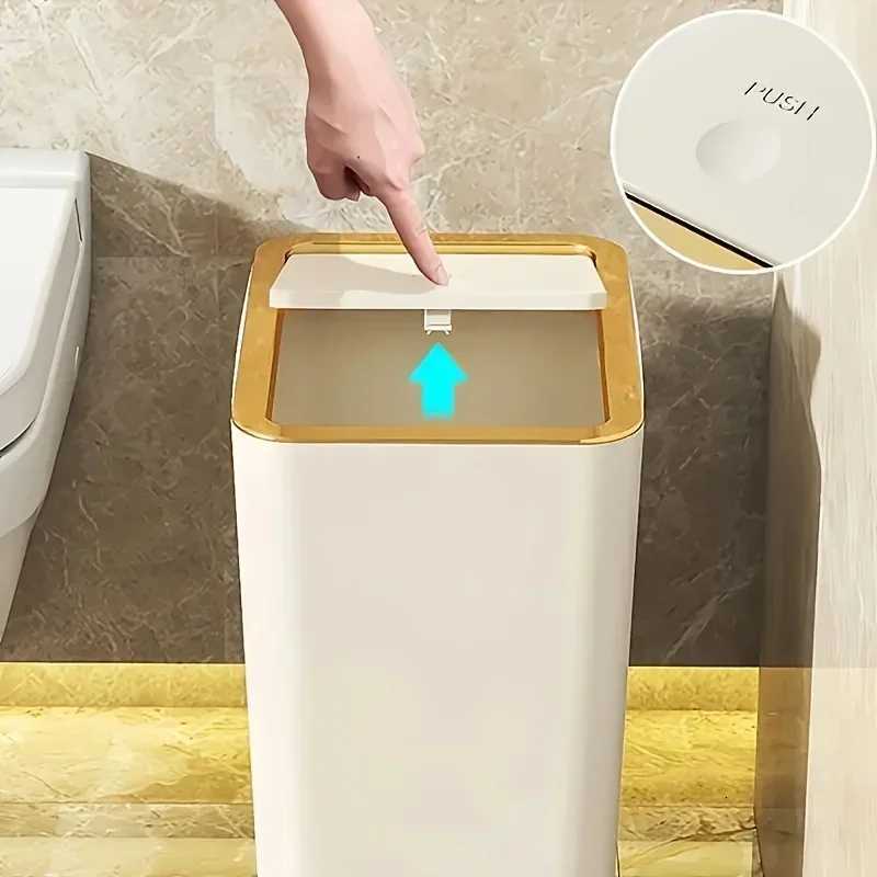 Popular10-liter pet-resistant space-saving trash can odor-proof durable plastic box suitable for bathroom and kitchen leak-proof C251120