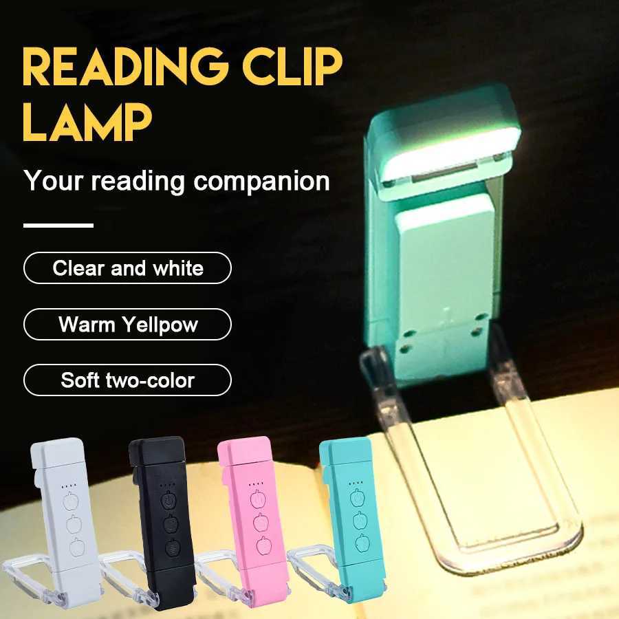 Book Light USB Rechargeable 3 Colors 5 Brightness 1800K-6000K Reading Light Clip-on Read Lamp Bookmark Night Light Book Lamp M251120