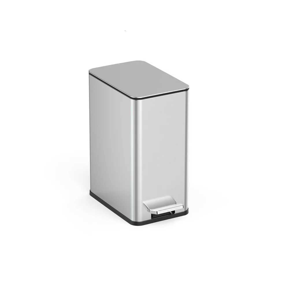 26 Gallon Slim Step On Trash Can Stainless Steel Touchless Soft Close Lid Non Skid Base Heavy Duty Wastebasket C251120