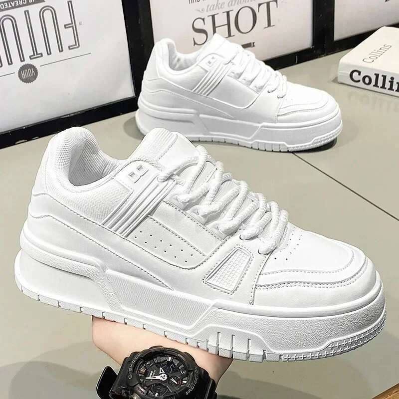 Original 2024 2024 2024 Brand Men's Sneakers Fashion Platform Casual Shoe Skateboard For Men Lace Up Sports White Black Tenis Shoes