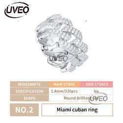 Yue Gem Custom Men Hip Hop Gold Plated Sterg Sier Vvs Dia Moissanite Iced Out k Cuban Ring Free delivery