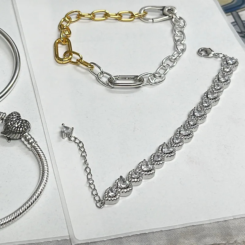 2025 s925 Love Bracelet Halo Hearts Bracelet S925 Pure Silver Classic Wedding Bracelets Fashion Jewelry Party Gift 250415