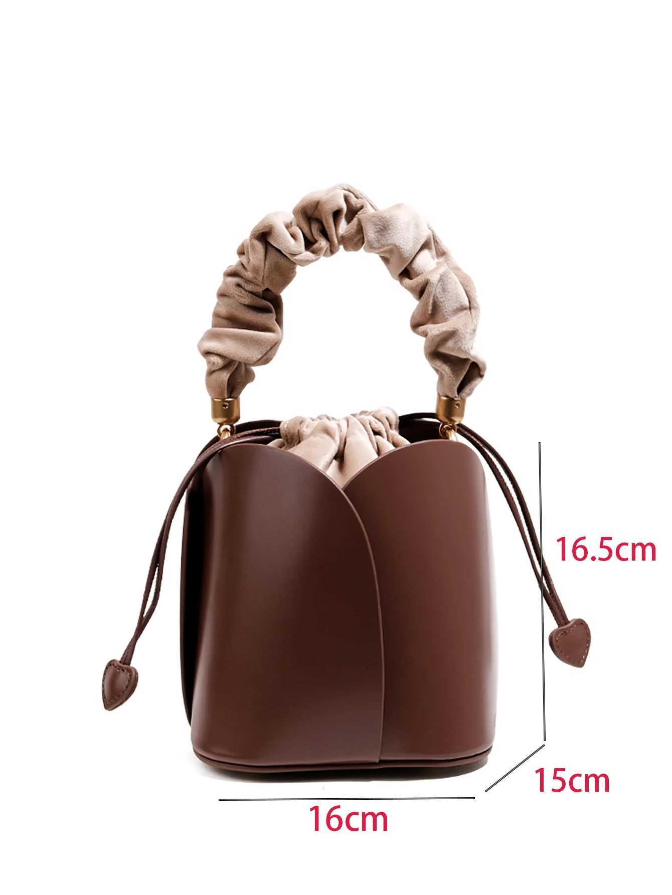 Drstring pocket petals new vegetable basket bucket bag niche design wens handbag wens shoder crossbody bag Y251120