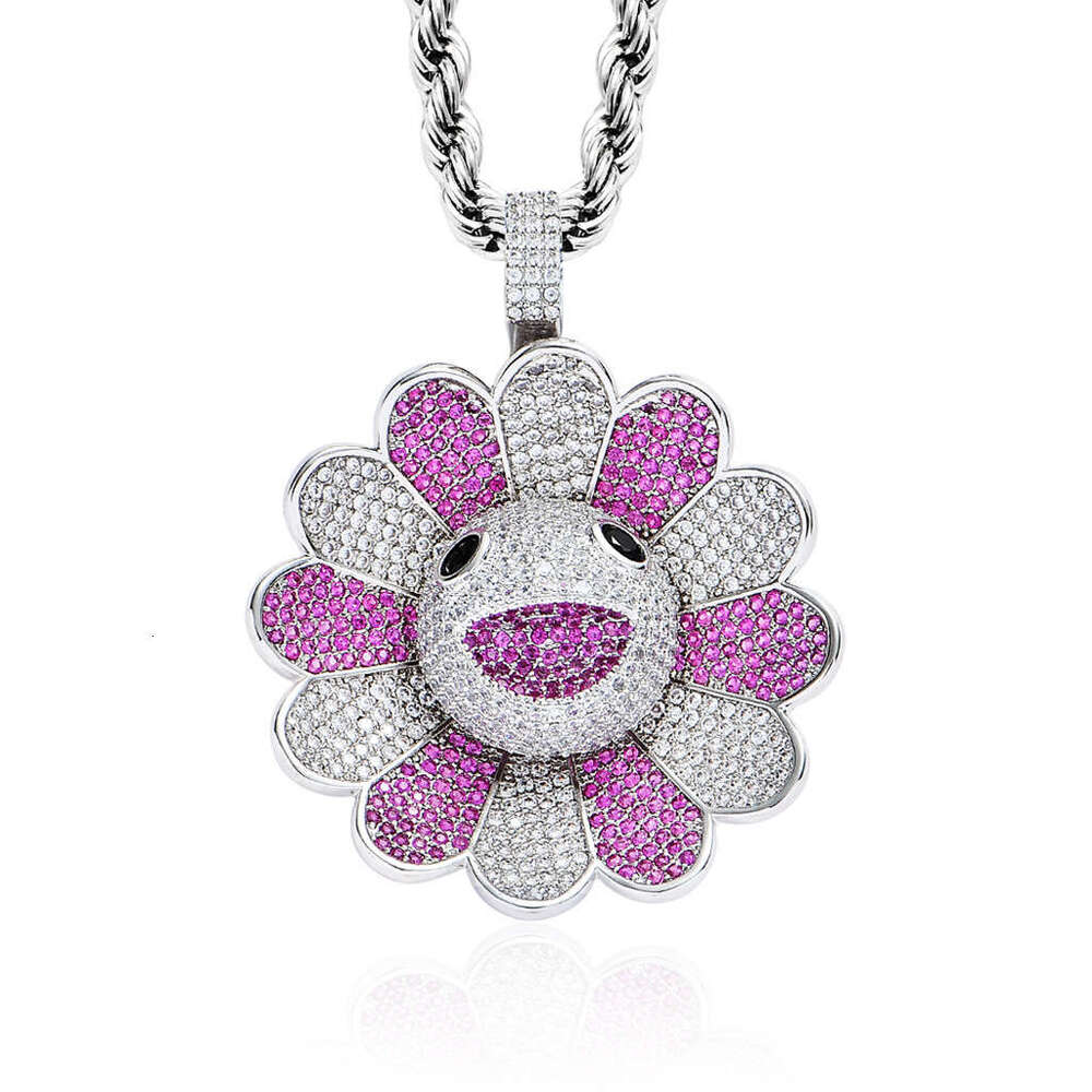 Luxury Designer Rainbow Water Necklace Miniature Inset Sterling Silver Ice Out VVS Moissanite Hip Hop Full Diameter Rotating Pendant FREE shipping