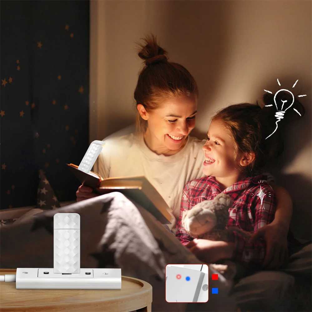 USB Rechargeable Book Light with Timer 3 Colors5 BrightnessClip-On LED Bookmark Reading lamp in Bed Eye Caring Night Reading M251120